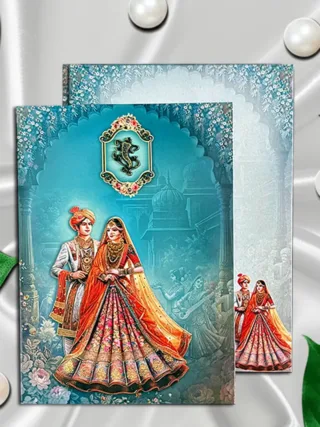 Traditional Indian Wedding Invitation | 9x7 Inch Kankotri with Envelope