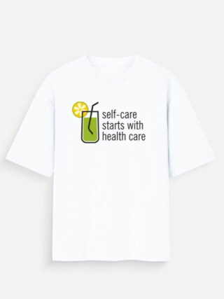 "Self-Care" Graphic Tee | Premium White Oversized Fit